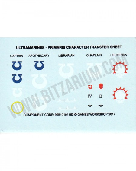 Bitzarium - Ultramarines Primaris Character Transfer Sheet - 40K ™ Bitz