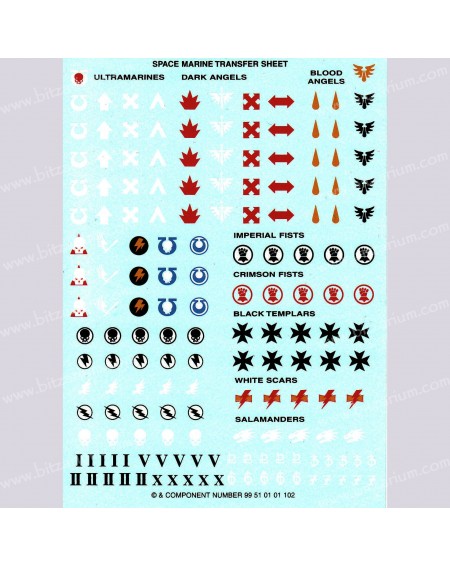 Ultramarines Infantry Transfer Sheets Decals Abziehbilder Warhammer 40k D002 