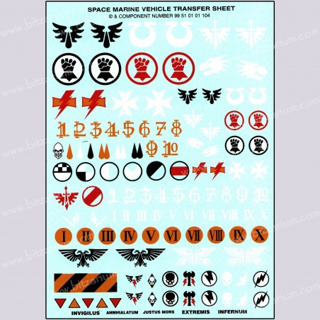 Space Marine Vehicles - Transfer Sheets